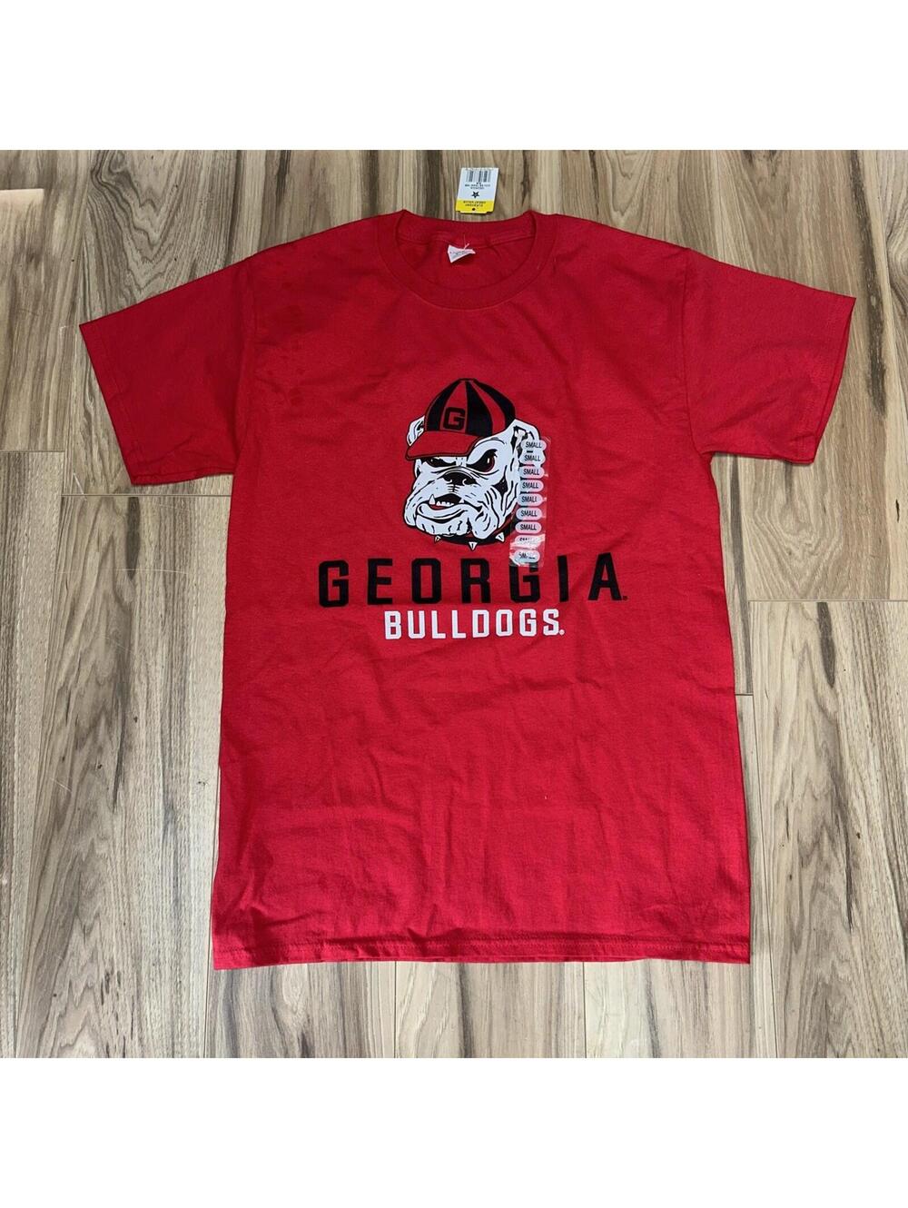 Hanes Georgia Bulldogs Printed Red Black White T Shirt Small